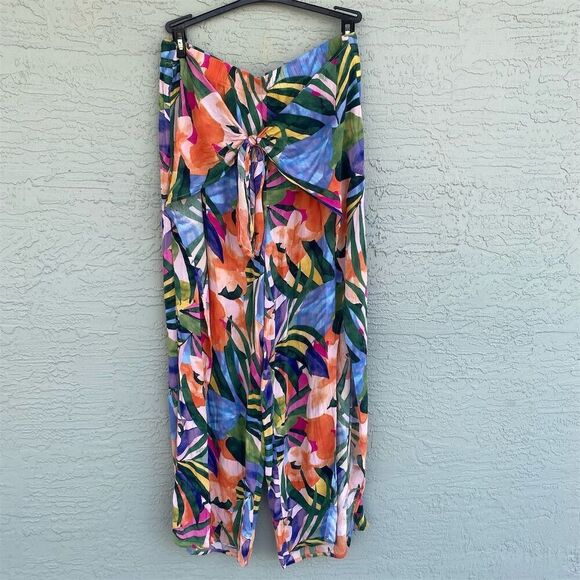 Kona Sol Women's XL Tropical Floral Beach Pants Multicolor Casual - Picture 1 of 6